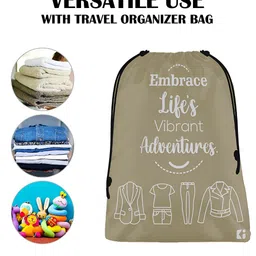 Kuber Industries Brown & Sky Blue 12 Pcs Printed Cloth Storage Bags image 5