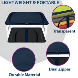 Kuber Industries Navy Blue 2Pcs Regular Cloth Storage Bag Organisers image 2