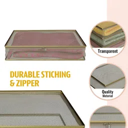 Kuber Industries Gold-Toned & Transparent 9 Pieces Regular Saree Organisers image 3