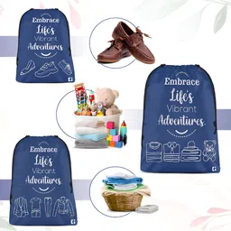 Kuber Industries Blue 12 Pieces Printed Fabric Multi-Utility Organisers image 4