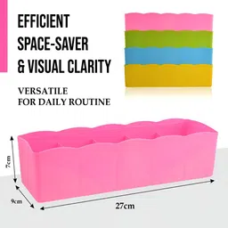 Kuber Industries Pink Green 4 Pieces Multi-Utility Organisers image 5