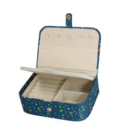 atorakushon Blue Printed Square Jewellerry Organiser Box image 4