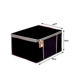 atorakushon Set Of 3 Black Solid Wardrobe Organisers image 2