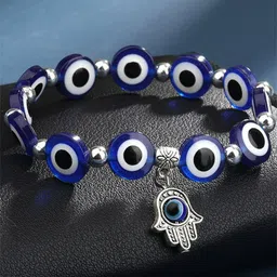 EL REGALO Unisex 2 Blue & White Charm Evil Eyed Bracelet image 2