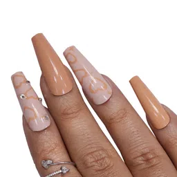 BEROMT 12 Pcs Long-Lasting Reusable Lightweight Salon Finish Press on Nail Tips- Shade 739 image 2