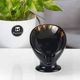 Kookee Black and White 2 Pieces Abstract Printed Ceramic Soap Dish image 2