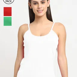 Friskers Women Pack Of 3 Solid Non-Padded Camisoles-image-61