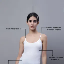 FBAR Pack Of 2 Sleeveless Non Padded Pure Cotton Bio Wash Camisoles image 5