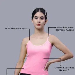 FBAR Pack Of 2 Non Padded Bio-Wash Pure Cotton Camisoles image 3