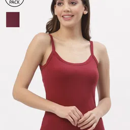 Floret Women Pack of 2 Solid Camisoles-picture-19