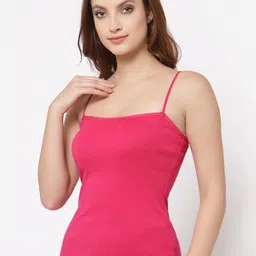 Floret Women Pack of 2 Magenta & Pink Solid Camisoles image 3