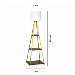 decor darling Elif Iron Table Lamp with Cotton Fabric Lampshade (Gold & White) image 3