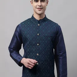 Jompers Men Woven Design Nehru Jacket-picture-29
