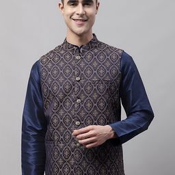 Jompers Men Woven Design Nehru Jacket-picture-42