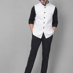 Crimsoune Club Printed Mandarin Collar Nehru Jacket image 3