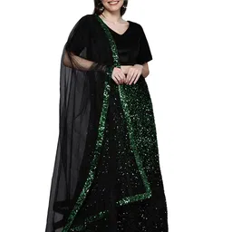 Maroosh Embellished Sequinned Unstitched Lehenga & Blouse With Dupatta-picture-42