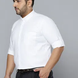 DENNISON Men White Smart Slim Fit Stretchable Lycra Plus Size Formal Shirt image 1