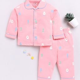 Clt.s Unisex Kids Printed Pure Cotton Night Suit-picture-9