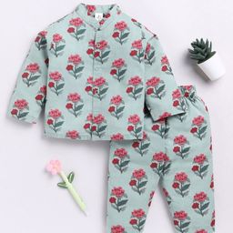 Clt.s Unisex Kids Floral Printed Pure Cotton Night suit-picture-34