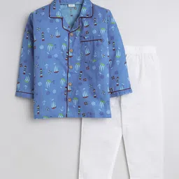 BAESD Boys Conversational Printed Pure Cotton Night suit-picture-16