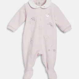 Chicco Girls Embroidered   Printed Nappy Opening Sleepsuit-picture-22