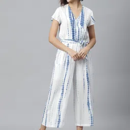 StyleStone Women White & Blue Printed Jumpsuit-picture-26