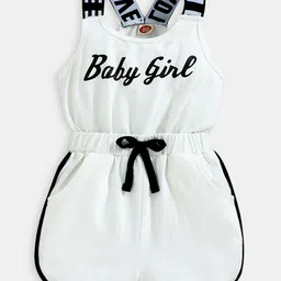 Hopscotch Girls White & Blue Printed Polyester Sleeveless Jumpsuit-picture-35