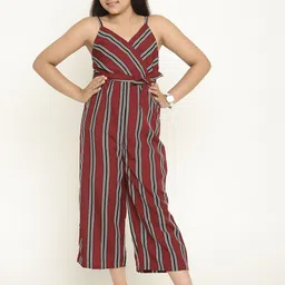 Stuffie Land Girls Striped Waist Tie-Ups Shoulder Straps Basic Jumpsuit-picture-37