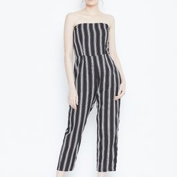 DODO & MOA Black & White Strapless Striped Basic Jumpsuit-picture-33