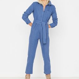 Trendyol Women Blue Basic Pure Cotton Jumpsuit-picture-32