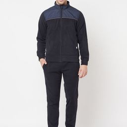 Octave Men Navy Blue Solid Cotton Tracksuit-picture-26