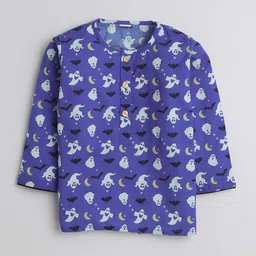 BAESD Kids Conversational Printed Pure Cotton Shirt With Pyjamas image 2