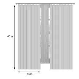 the conversion Black Solid Jute 5 Ft Light Filtering Eyelet Window Curtains (Set of 2) image 3