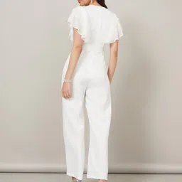 Styli Pleated Basic Jumpsuit with Ruffles image 3