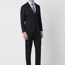 Peter England Elite Checked Slim-Fit Single-Breasted Two-Piece Formal Suit image 2