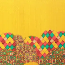 KALINI 2 Yellow & Red Pure Georgette Saree image 4