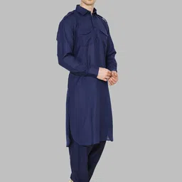 ROYAL KURTA Men Navy Blue Kurta with Salwar image 4