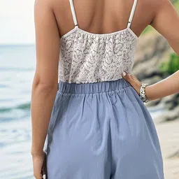 StyleCast x Revolte Self Design Shoulder Strap Lace Inserts Playsuit image 3