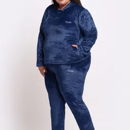 KLOTTHE Plus Size Hooded Velvet T-shirt With Trouser image 4