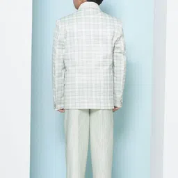 Aj DEZInES Boys Checked Single-Breasted Cotton Five-Piece Party Suit image 3