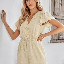 StyleCast Beige Self Design Basic Jumpsuit image 4