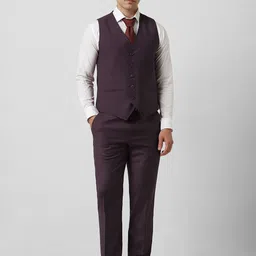 Van Heusen Men Textured 3-Pc Slim Fit Single Breasted Suit image 3