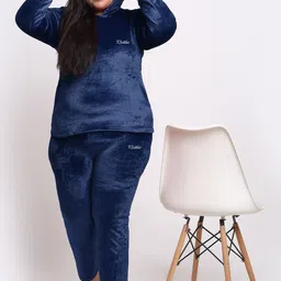 KLOTTHE Plus Size Hooded Velvet T-shirt With Trouser image 2