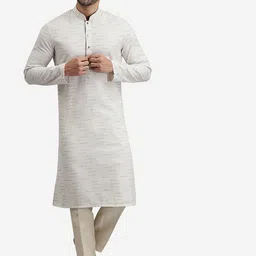 THE KURTA COMPANY Woven Design Mandarin Collar Straight Kurta-image-84