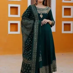 Long Kurti for Womens with Beautifull Design 3/4 Sleeves with Dupatta and Pant image 3