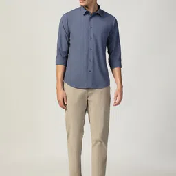 Blackberrys Men India Slim Spread Collar Tartan Checked Slim Fit Casual Shirt-image-73