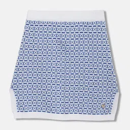 Blue Giraffe Girls Geometric Printed Pure Cotton Mini Skirt-picture-32