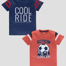 BAESD Boys Pack Of 2 Slim Fit Typography Printed Pure Cotton Casual T-shirt-picture-36