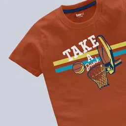 BAESD Boys Pack Of 2 Slim Fit Typography Printed Pure Cotton Casual T-shirt image 4