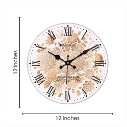 olive tree Belindra White & Brown Engineered Wood Wall Clock image 3